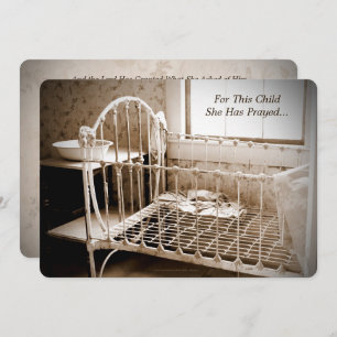 Convites Chá de fraldas, Para Esta Criança Ela Rezou Vintag