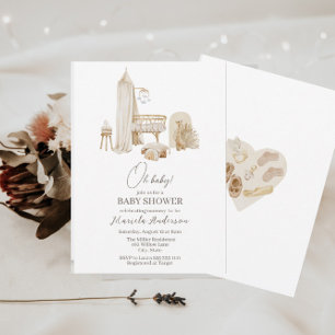 Convites Chá de fraldas para Portáteis Modern Boho