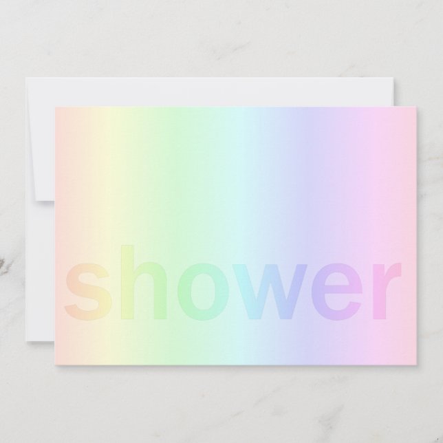 Convites Chá de fraldas Pastel Rainbow (Frente)