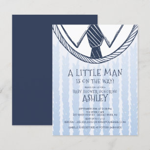 Convites Chá de fraldas pequeno bonito do homem