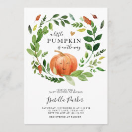 Convites Chá de fraldas Pequeno Pumpkin Cai Em Verde Russo