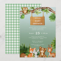 Chá de fraldas Personalizado De Animais Da Florest