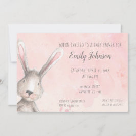 Convites chá de fraldas personalizado de Bunny Rabbit da Wa