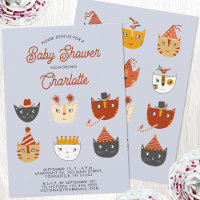 Chá de fraldas Personalizado de Gato Divertido