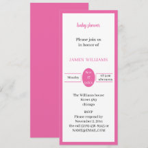 Chá de fraldas Personalizado Rosa simples