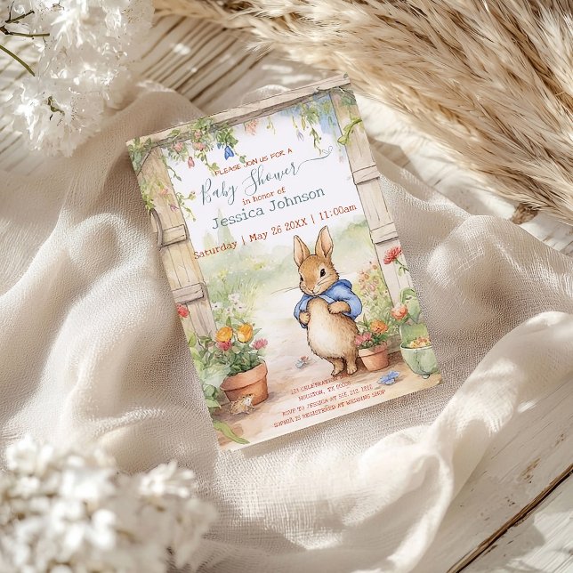 Convites Chá de fraldas Peter Rabbit (Criador carregado)