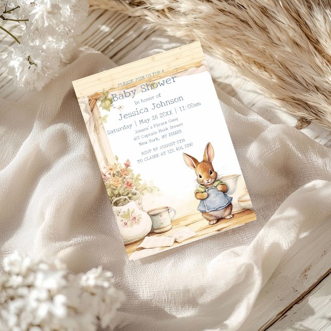 Convites Chá de fraldas Peter Rabbit (Criador carregado)
