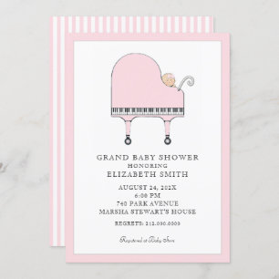 Convites Chá de fraldas Piano Music