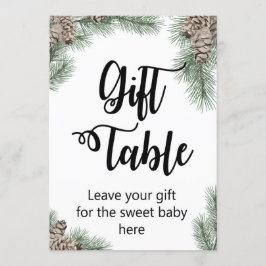 Convites Chá de fraldas Pinecone de inverno Tamanho 5x7"