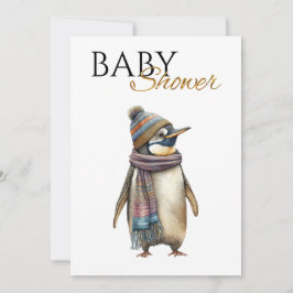 Convites Chá de fraldas Pinguim Personalizado