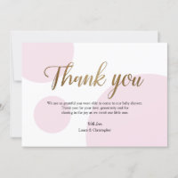 Chá de fraldas Pink Dourado Polkadot Obrigado