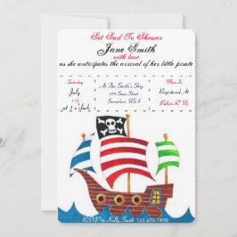 Convites Chá de fraldas Pirata