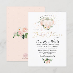 Convites Chá de fraldas PixDezines Lil Blush Pumpkin