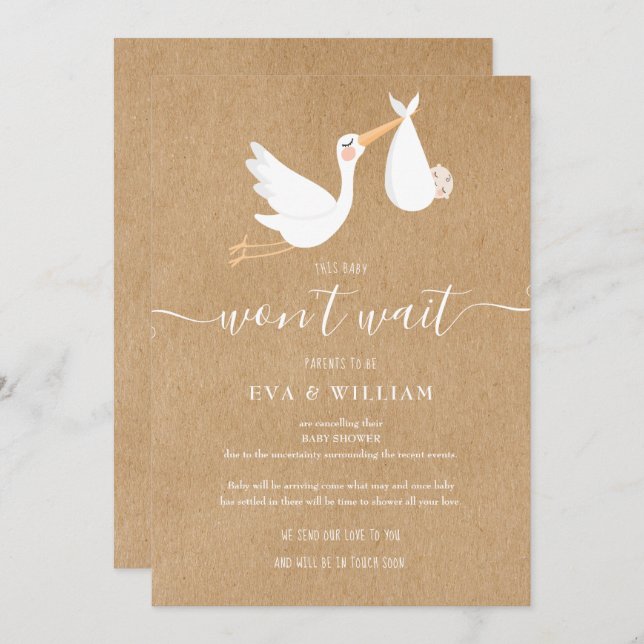 Convites Chá de fraldas, Placa de Cancelamento de Sprinkle (Frente/Verso)