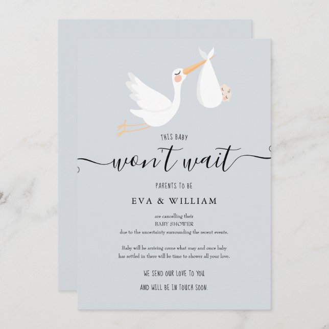 Convites Chá de fraldas, Placa de Cancelamento de Sprinkle (Frente/Verso)