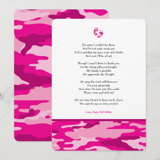 Convites Chá de fraldas poema da menina rosa Camo, obrigado