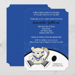 Convites Chá de fraldas Polar Bear Hockey