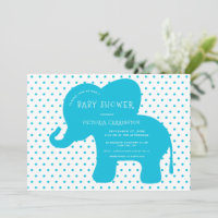 Chá de fraldas Polkadots de Elefante Azul-Cinto