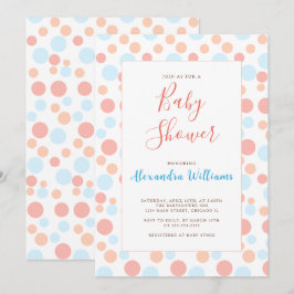 Convites Chá de fraldas Pontos Personalizados Coloridos Mod