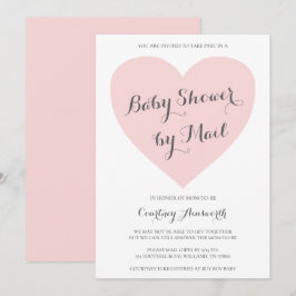 Convites Chá de fraldas por Coração Rosa-Cor-de-Corte