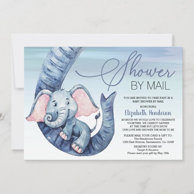 Convites Chá de fraldas por Correio (Frente)