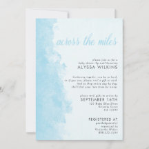 chá de fraldas por e-mail Elegante Tinta Azul