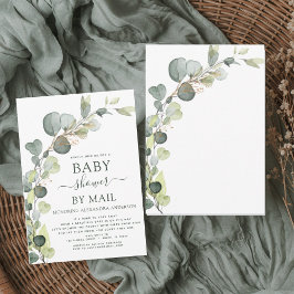 Convites Chá de fraldas Por Mail Greenery Eucalyptus