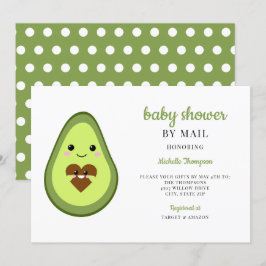 Convites Chá de fraldas Por Mail Kawaii Avocado Grávida Grá