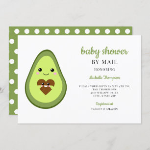 Convites Chá de fraldas Por Mail Kawaii Avocado Grávida Grá