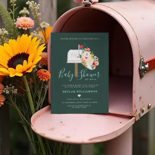 Convites Chá de fraldas Por Mamãe De Chá De Correio A Ser D