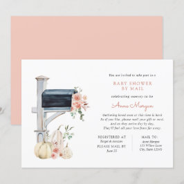 Convites Chá de fraldas por Pumpkin Floral Rosa de Correio