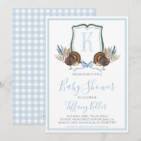 Chá de fraldas Preppy Southern Blue Boy Turkey