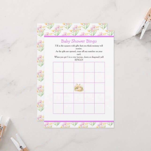 Convites Chá de fraldas primavera Fox (Frente/Verso In Situ)