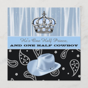 Convites Chá de fraldas Prince and Cowboy