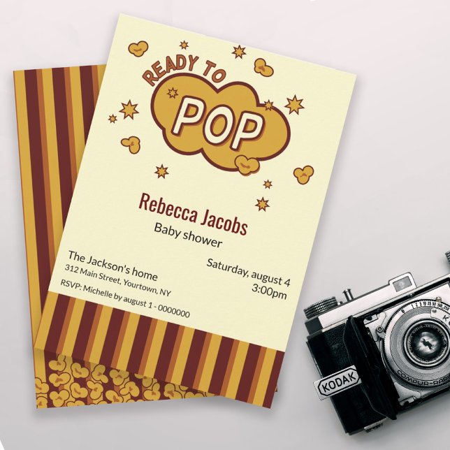 Convites Chá de fraldas "pronto para pop" (Criador carregado)