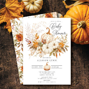 Convites Chá de fraldas Pumpkin Blossom