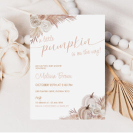 Convites Chá de fraldas Pumpkin Boho Pampas