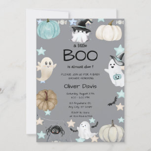Convites chá de fraldas Pumpkin fofo e Fantasma