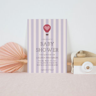 Convites Chá de fraldas Púrpura de Pastel Pastel de Ar Quen