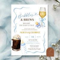 Chá de fraldas Quirky desenhado À Mão Azul