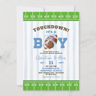 Convites Chá de fraldas Quirky Touchdown Boy
