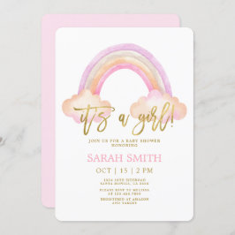 Convites Chá de fraldas Rainbow