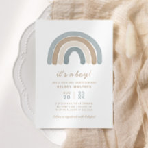 Chá de fraldas Rainbow Boy do Blue Boho Watercolor