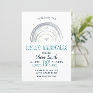 Convites Chá de fraldas Rainbow do Baby Boy