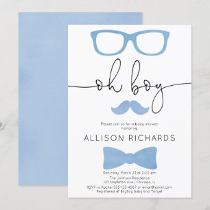 Convites Chá de fraldas rapaz, um homenzinho está a camin