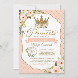 Convites Chá de fraldas Real Floral da Princesa Blush