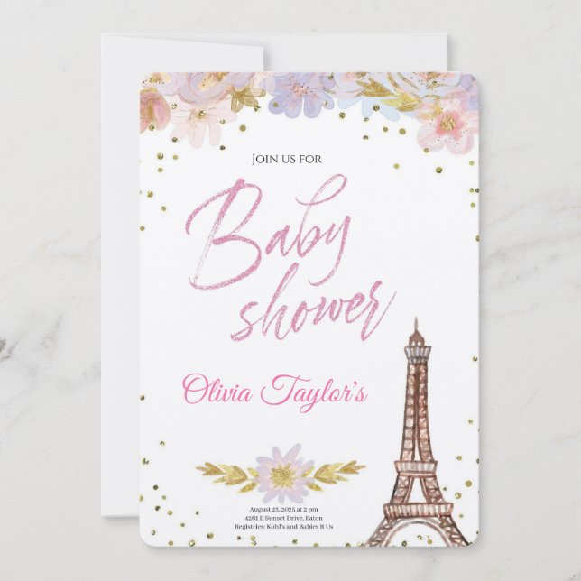 Convites Chá de fraldas Real no Castelo dos Sonhos (Frente)