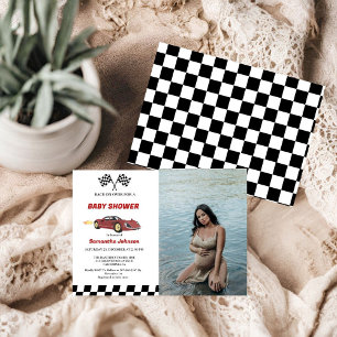 Convites Chá de fraldas Red Race Car Boy