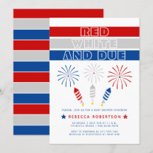 Chá de fraldas Red White Devido em 4 de julho