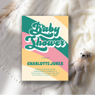 Convites Chá de fraldas Retroativo do Disco Groovy